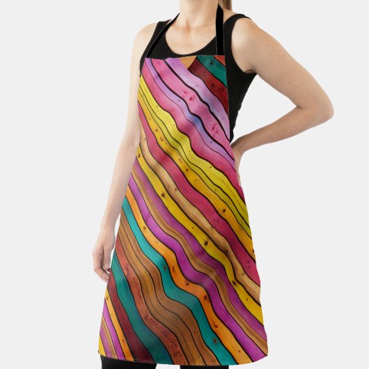 前掛け付き手作り木製プランクテーブル エプロン (インサイチュ)