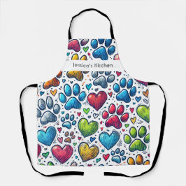 前掛パーソナライズされたけ印カラフル付きエプロン エプロン