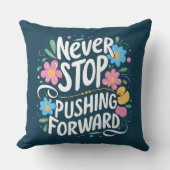 前方にストップ押し出さないフローラタイポグラフィ クッション (正面)