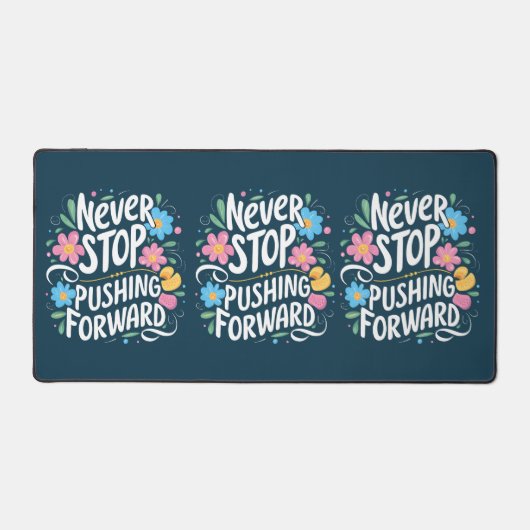 前方にストップ押し出さないフローラタイポグラフィ デスクマット (正面)