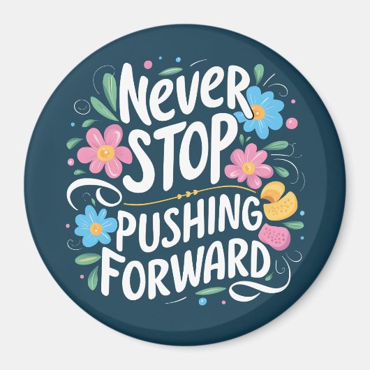 前方にストップ押し出さないフローラタイポグラフィ マグネット (正面)