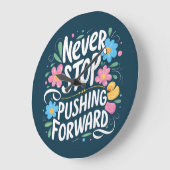 前方にストップ押し出さないフローラタイポグラフィ ラージ壁時計 (傾斜)