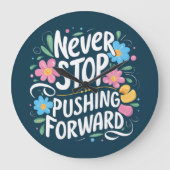 前方にストップ押し出さないフローラタイポグラフィ ラージ壁時計 (正面)