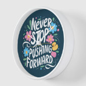 前方にストップ押し出さないフローラタイポグラフィ 壁時計 (傾斜)