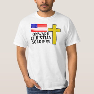 前方のキリスト教の兵士 Tシャツ