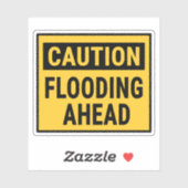 前方の洪水に注意 シール (シート)