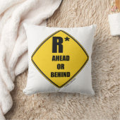 前方または後方の黄色いダイヤモンド警告標識 クッション (ブランケット)