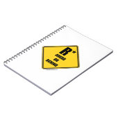 前方または後方の黄色いダイヤモンド警告標識 ノートブック (左側)