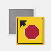 前方ストップ道路標識 マグネット (正面/裏面)