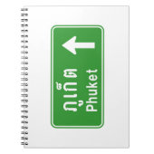 前方プーケット⚠タイ高速道路交通標識⚠ ノートブック (正面)