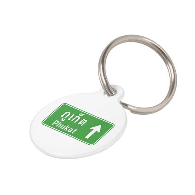 前方プーケット⚠タイ高速道路交通標識⚠ ペット　ネームタグ (側面)