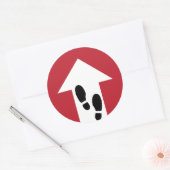 前方向ステッカー付き矢印 ラウンドシール (封筒)