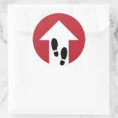 前方向ステッカー付き矢印 ラウンドシール (バッグ)