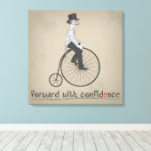 前方自信ヴィンテージ自転車キャンバス キャンバスプリント (インサイチュ (ウッドフロア))