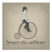 前方自信ヴィンテージ自転車写真 フォトプリント (正面)