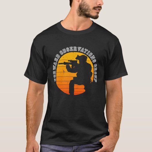 前方観測グループFOGレトロクネリングスクー Tシャツ (正面)