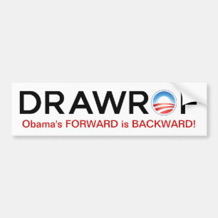 前方DRAWROFバラック・オバマは後方のステッカーです バンパーステッカー