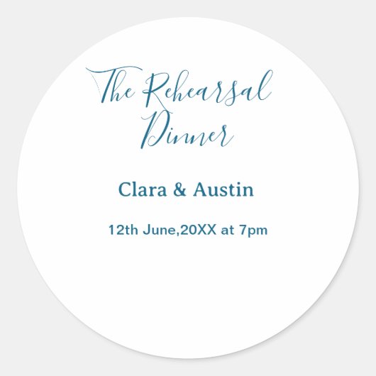 前日のシンプルな食事会 ラウンドシール (正面)