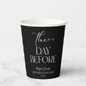 前日のミニマルな結婚式リハーサルランチ 紙コップ (裏面)