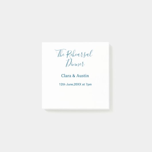 前日のリハーサルディナー シンプルでミニマルなm ポストイット (正面)