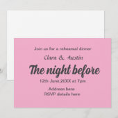 前日のリハーサルディナー　シンプル　ミニマル　m 招待状 (正面/裏面)