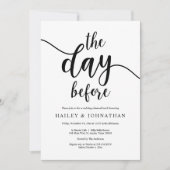 前日のリハーサル結婚ランチまたはブランチ 招待状 (正面)