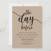 前日のリハーサル結婚ランチまたはブランチ 招待状 (正面)