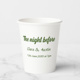 前日の食事会はシンプルでミニマルな 紙コップ
