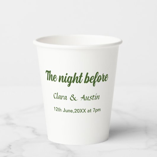 前日の食事会はシンプルでミニマルな 紙コップ (正面)