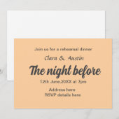 前日の食事会 シンプル ミニマル M 招待状 (正面/裏面)