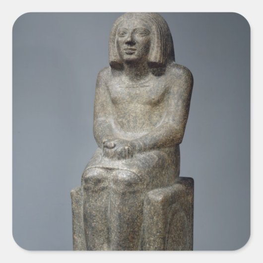 前期王朝のイエ、ホルスの僧、アンクの像 スクエアシール (正面)