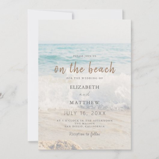 前浜での結婚式 海辺/オーシャンサイドの結婚式 招待状 (正面)