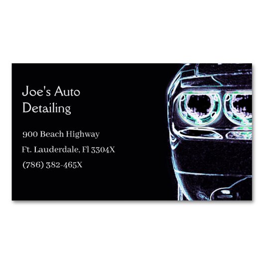 前照灯アメリカのマッスルカー車の マグネット名刺 (正面)