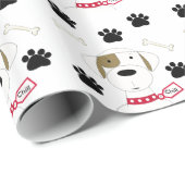 前版画を描いた漫画の犬 ラッピングペーパー (ロールコーナー)