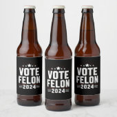 前科者トランプに投票 2024 面白い選挙の投票 ビールラベル (ボトル)