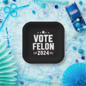 前科者トランプに投票 2024 面白い選挙の投票 ペーパープレート (パーティー)