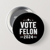前科者トランプに投票 2024 面白い選挙の投票 缶バッジ (正面&裏面)