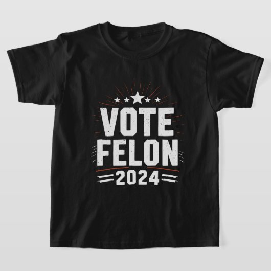 前科者トランプに投票 2024 面白い選挙の投票 Tシャツ (レイダウン)