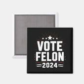 前科者トランプに投票 2024 面白い選挙投票 マグネット (正面/裏面)