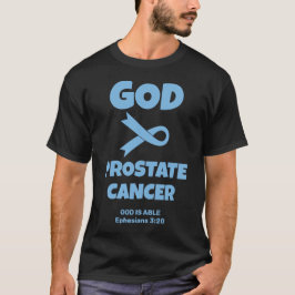 前立腺がんよりも偉大なのは神です キリスト教 Tシャツ