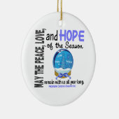 前立腺がんクリスマス3雪の球体オーナメント セラミックオーナメント (右)