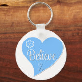 前立腺がん信じハート キーホルダー (正面)