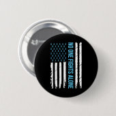 前立腺がん啓発ライトブルーリボンUSA 缶バッジ (正面&裏面)