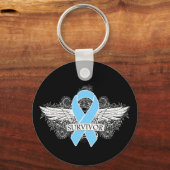 前立腺がん翼付き生存帯 キーホルダー (正面)