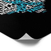 前立腺がん認識度淡青色リボン ポスター (角)