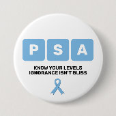 前立腺がん認識度PSA 缶バッジ (正面)