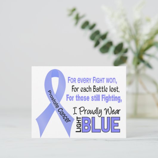 前立腺がん 僕は誇りを持ってライトブルーを身に着ける 1 ポストカード (スタンド正面)