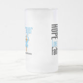 前立腺癌の希望愛信頼の祈りの言葉の十字 フロストグラスビールジョッキ (中央)