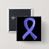 前立腺癌の淡いブルーのリボン3 缶バッジ (正面&裏面)