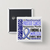 前立腺癌の認識度月のリボンI2 1.5 缶バッジ (正面&裏面)